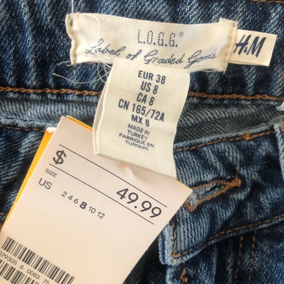H&M embroidered boyfriend jeans. New with tags. - Picture 5 of 5